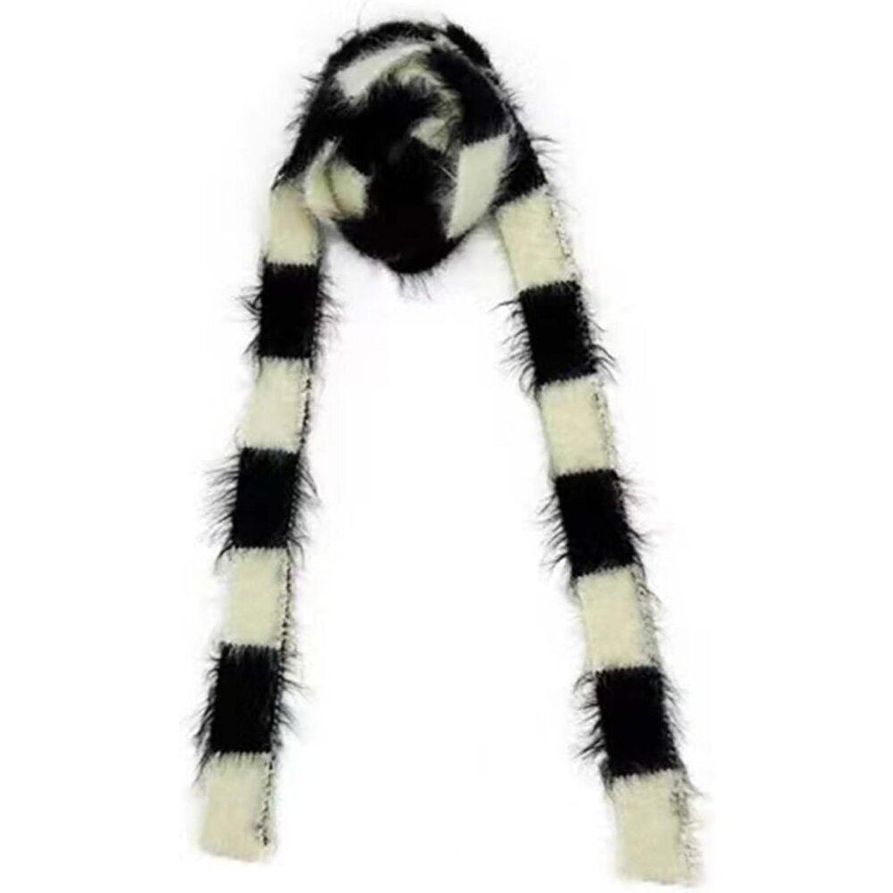 Y2K Women’s Acrylic Oversized Striped Scarf Twisted Neckerchief Winter Fashion